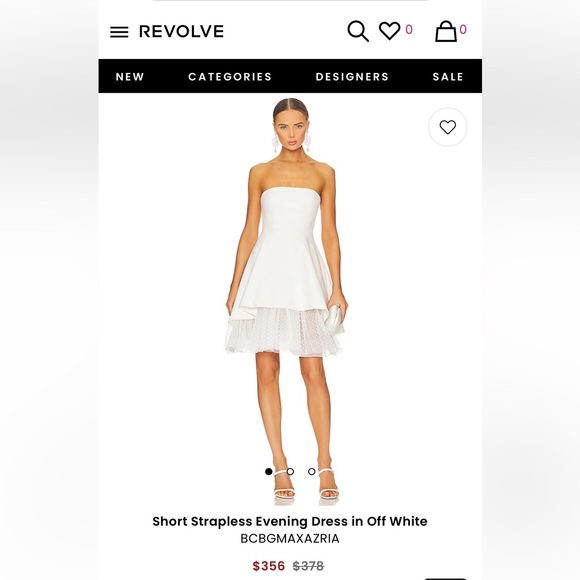 BCBGMAXAZRIA Women's White Short Strapless Evening
Dress - Picture 2 of 4